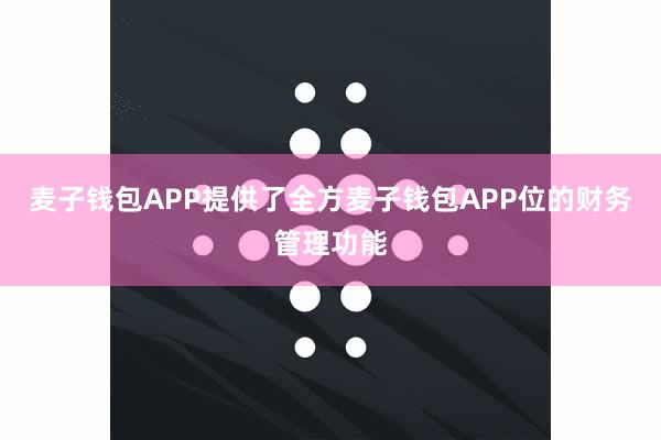 麦子钱包APP提供了全方麦子钱包APP位的财务管理功能