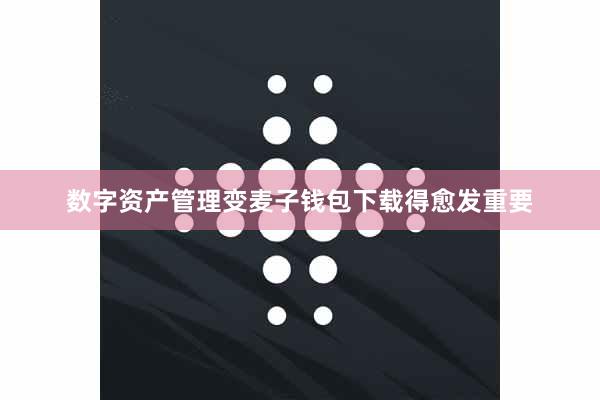 数字资产管理变麦子钱包下载得愈发重要